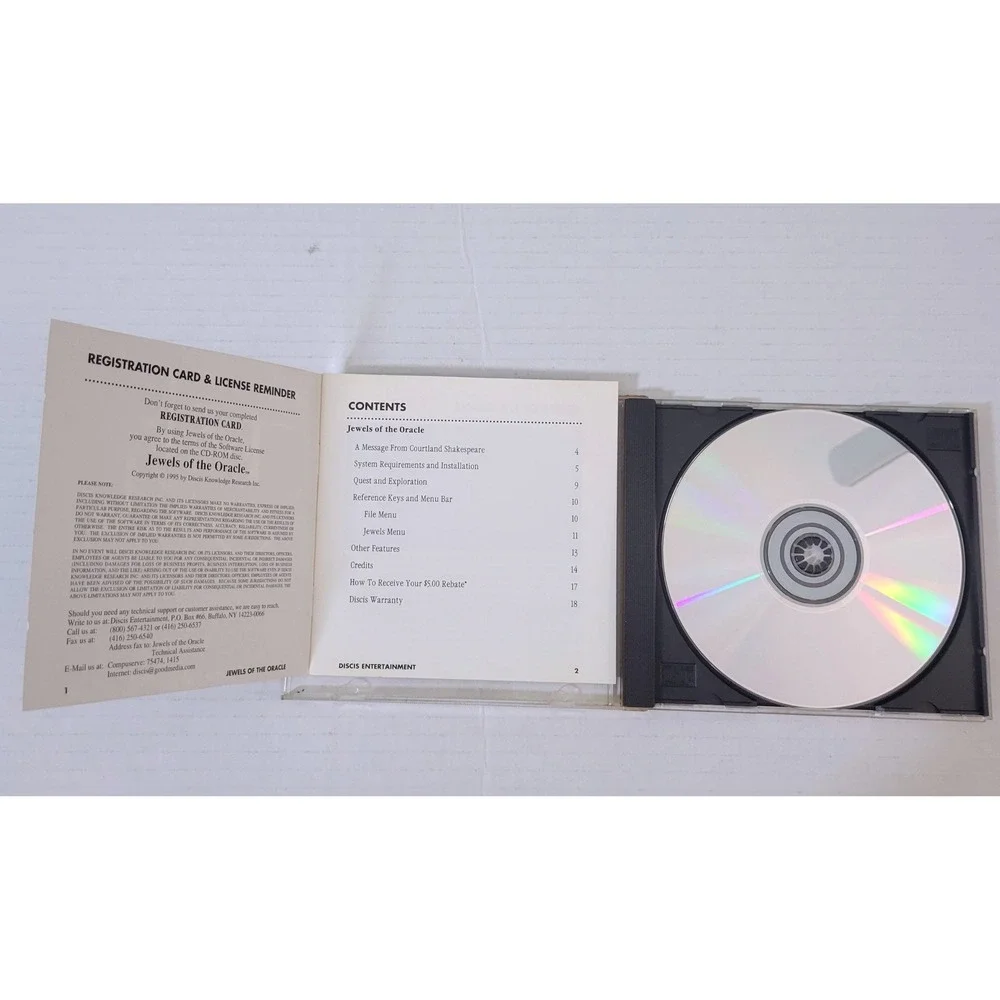 Jewels of the Oracle PC Mac 1995 Vintage Big‎ Box Style Puzzle Game Retro Discis